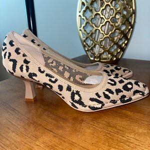 Cody Island Black and Cream Leopard Print Heels